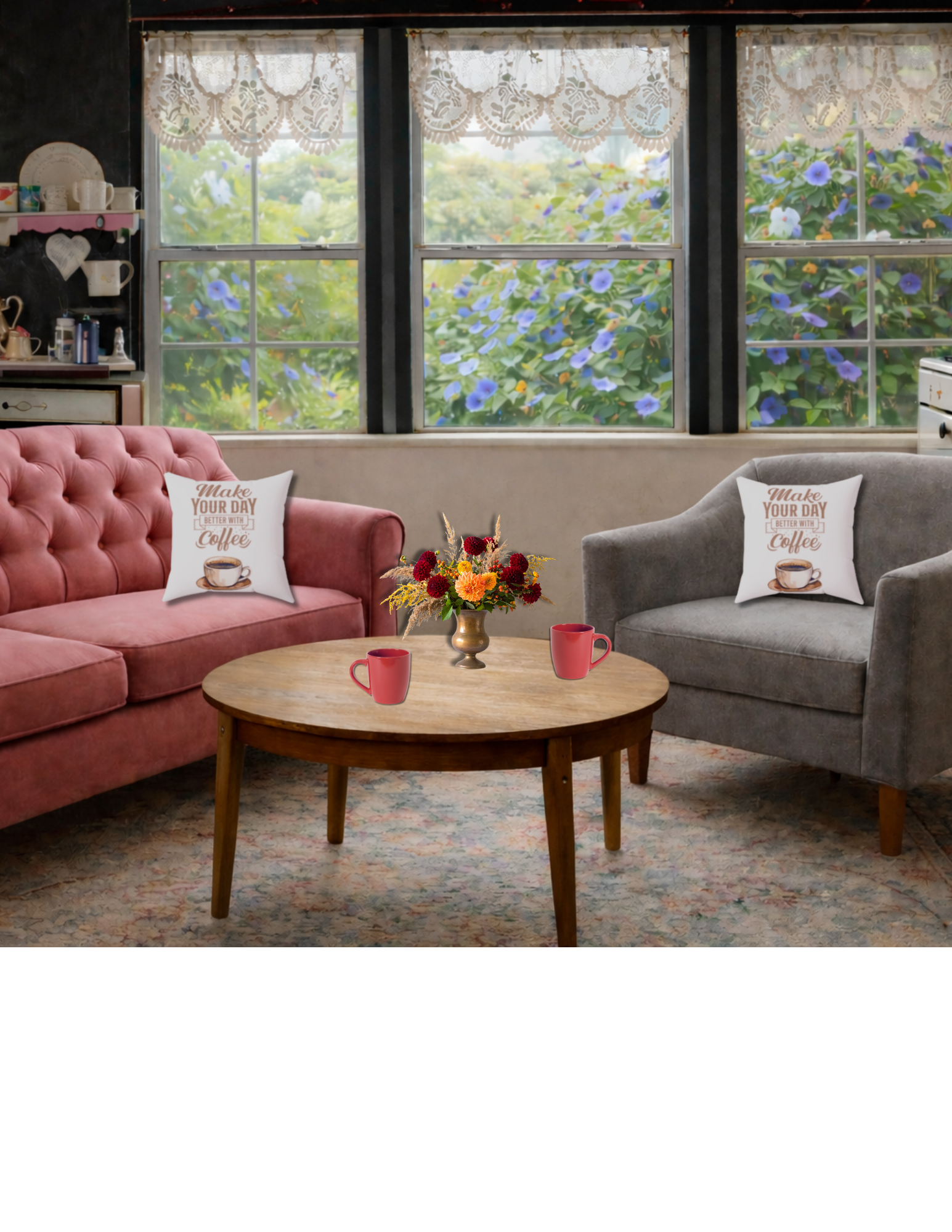 Coffee Quote Pillow — "Make Your Day Better With Coffee" Decorative Cushion