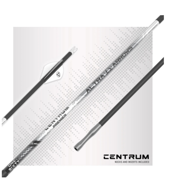  ALTRA .166 Centrum Premier 250 Spine Arrows  
● Crafted from high-grade carbon for superior accuracy and efficiency  
● Industry-leading straightness of .001” verified by advanced measurement technology  
●  NO SPINE Technology  provides unmatched t