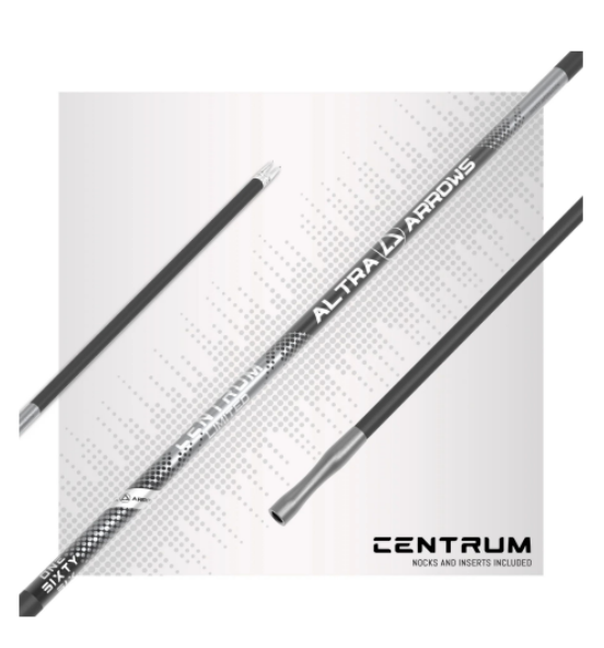  ALTRA .166 Centrum Limited 250, 300,  350, and 400 Spine Arrows:  

● Engineered with high-grade carbon for optimal accuracy and  efficiency 
● Straightness tolerance of up to 0.003” for precision shooting 
● NO SPINE Technology delivers enhanced tu