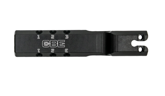  CBE Bridge Lock Conversion Bar   
The  CBE Bridge-Lock Technology Conversion Bar  fits securely into Mathews Bridge-Lock equipped bows and is designed to recenter the windage adjustment for the ideal range of movement with CBE sights. The lightweigh