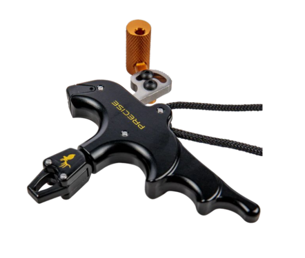  Trophy Ridge Precise Thumb  Release   
The Trophy Ridge Precise T Release was forged with the  hardcore archer in mind. This 4-finger T handle thumb  release allows you to take advantage of full drawing  power. We understand you might need to stay a