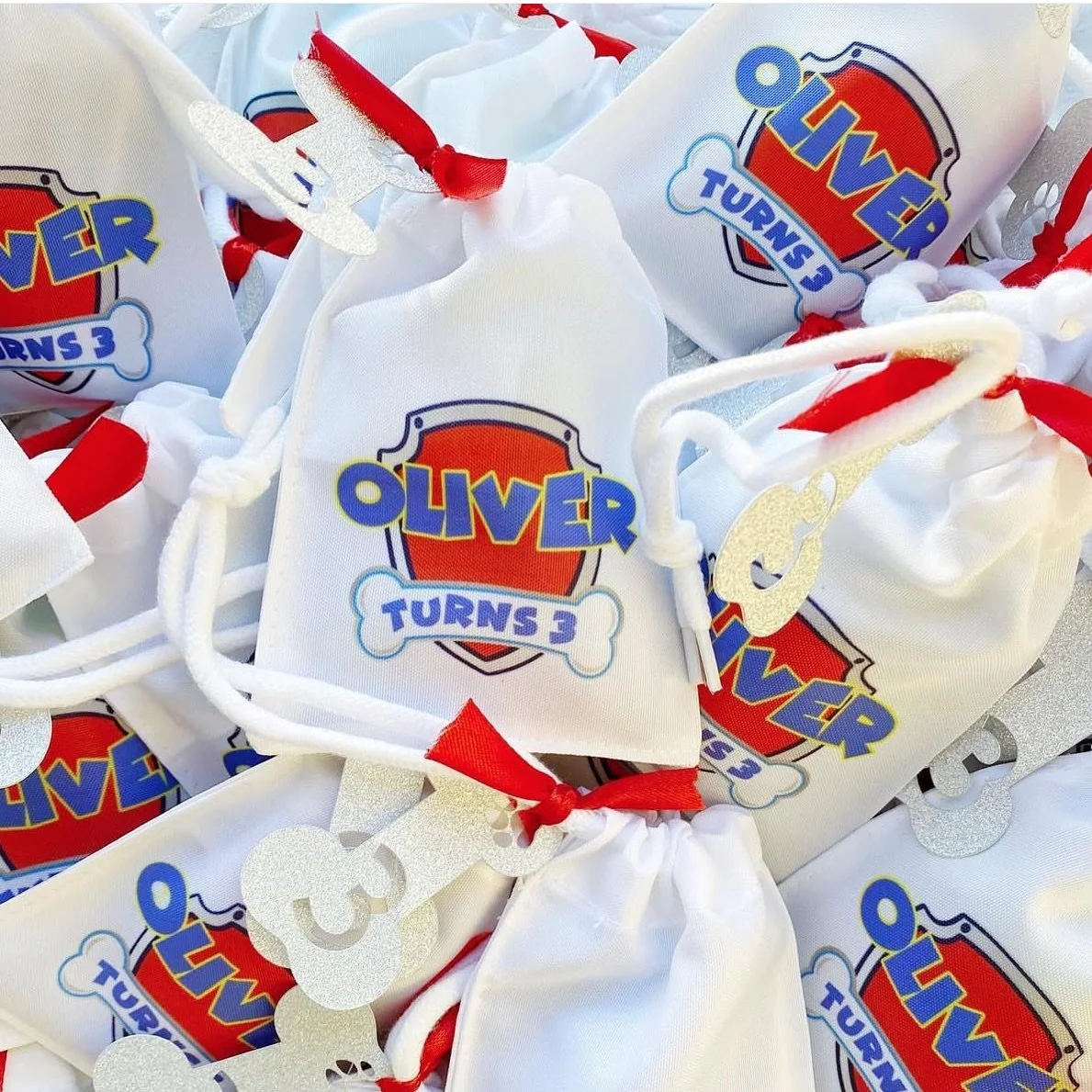 My customer sent this to me as she wanted to order them again and I remembered how stunning they were! Cutest printed bags for a 3rd Birthday, filled with mini colouring books and pencils.

This year, she&rsquo;s having Paw Patrol bespoke colouring b