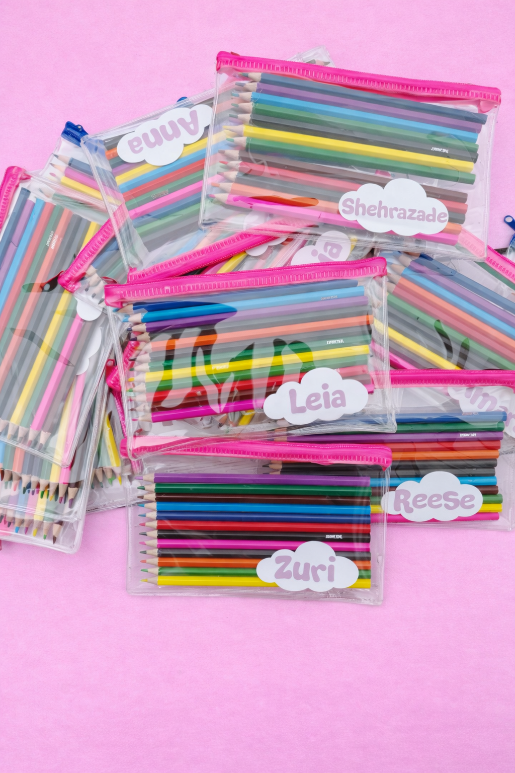 Clear Pencil Case - Cloud Design