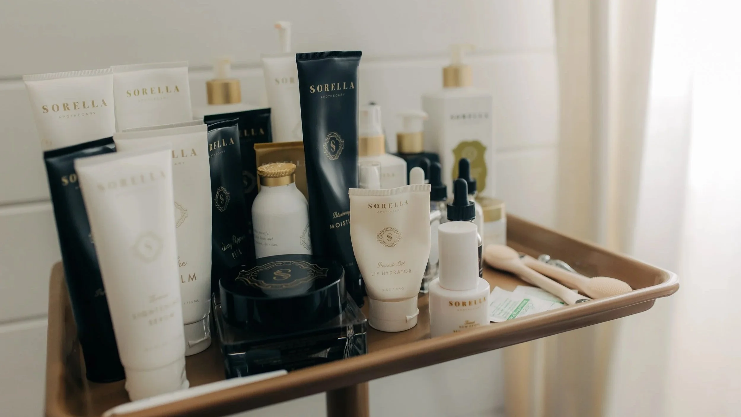 assortment of spa products for post-facial care