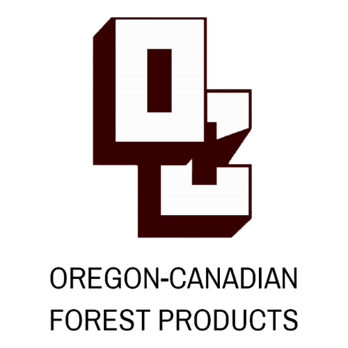 Logo of Oregon-Canadian Forest Products with stylized 'O' and 'C' in black and white.