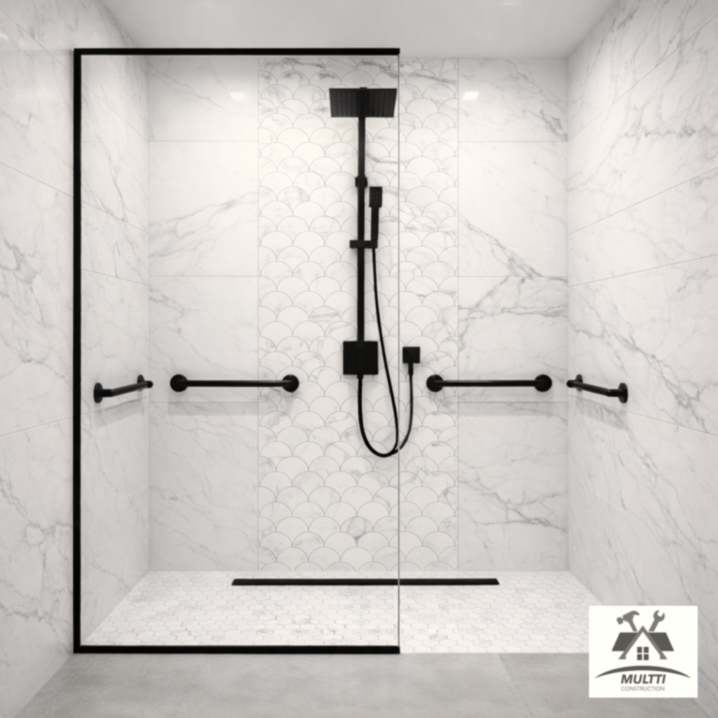 Projected Shower with Handrails and half glass panel enclosure.png