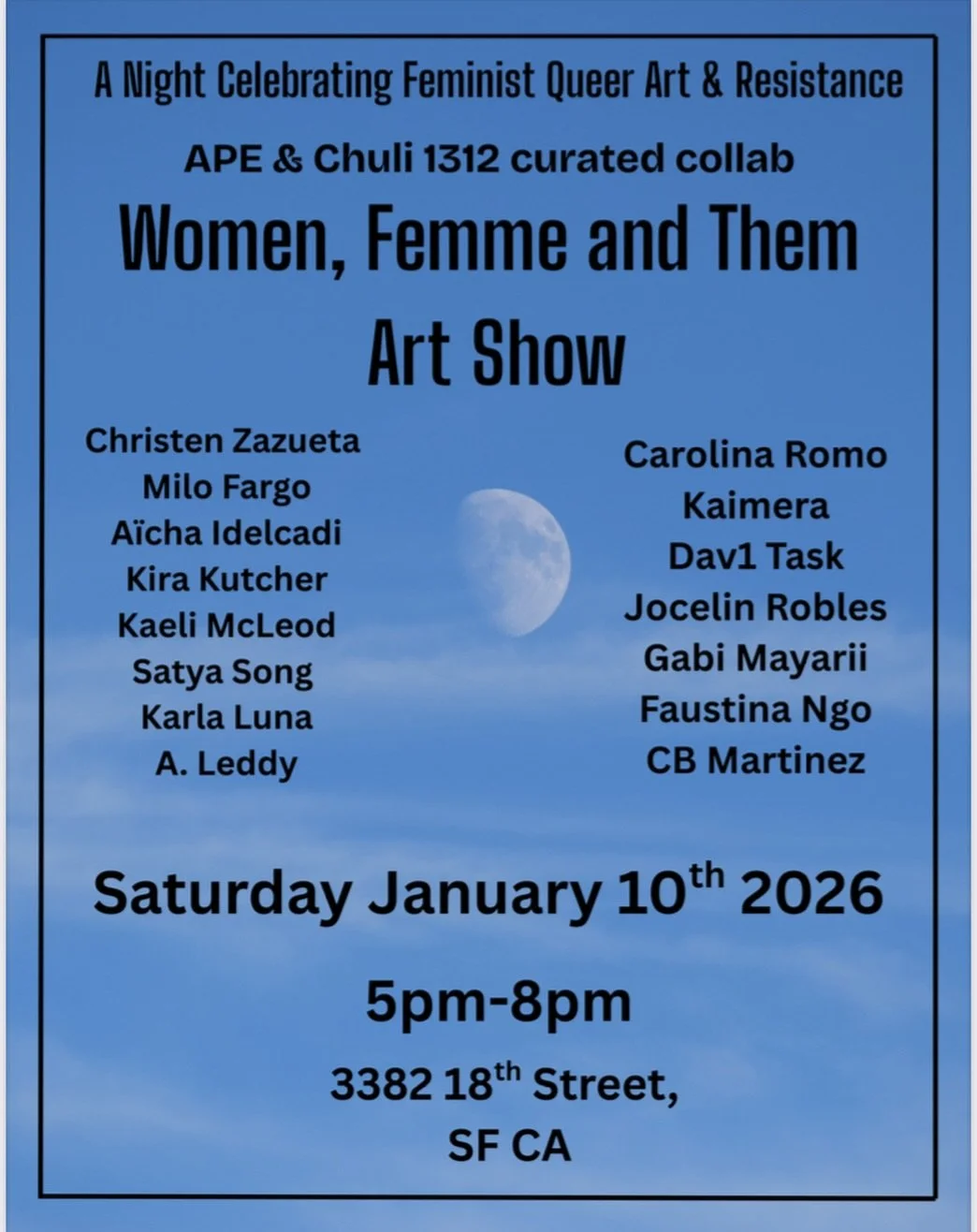 So happy to announce Ill be showing artwork in San Francisco!!!! 
If ure in California, go check it out❤️