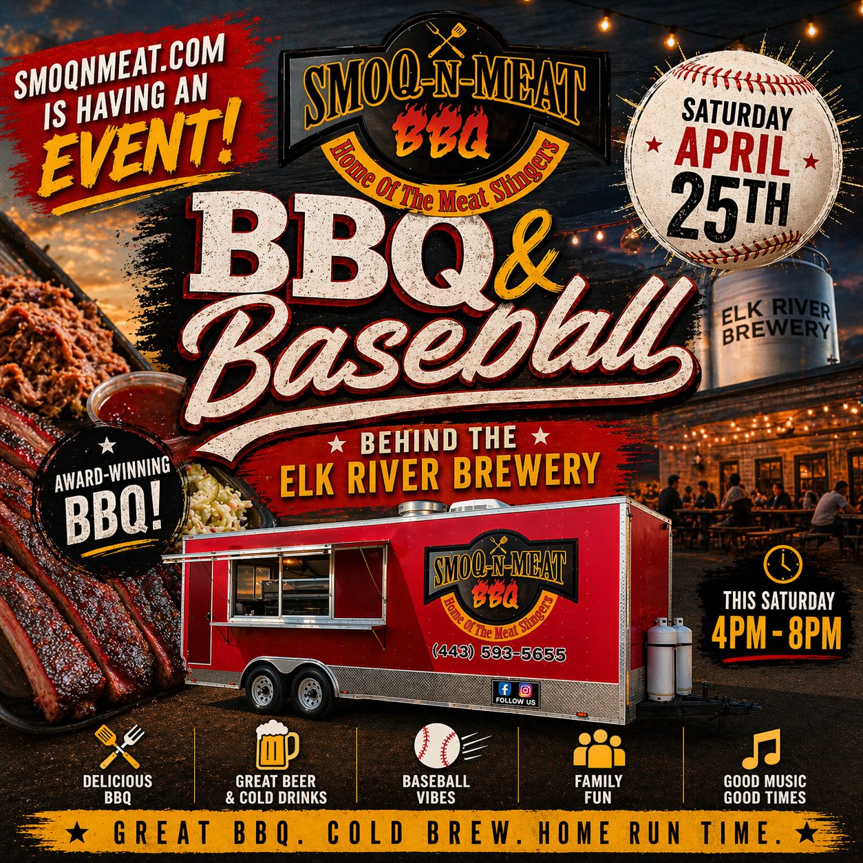 BBQ &amp; Baseball behind the Elk River Brewery