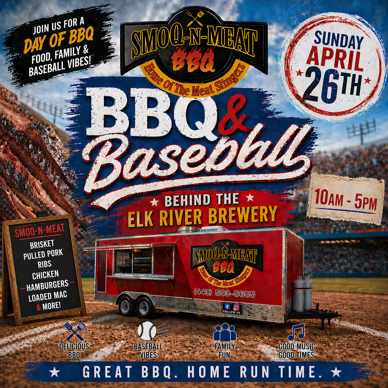 BBQ & Baseball behind the Elk River Brewery