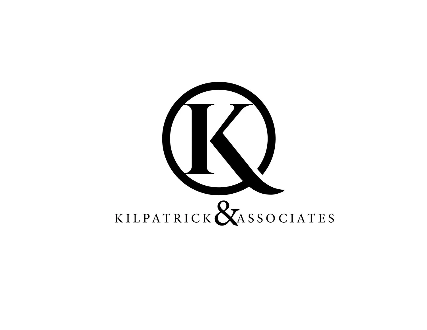 Black logo with initials 'K' and '&' inside a circle, with the text 'Kilpatrick & Associates' below.