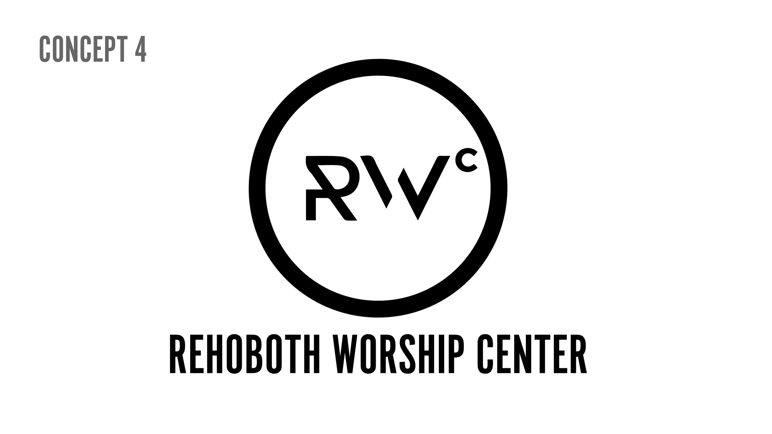 Logo featuring a circle with the letters R , V, and C inside, and the words Rehoboth Worship Center below