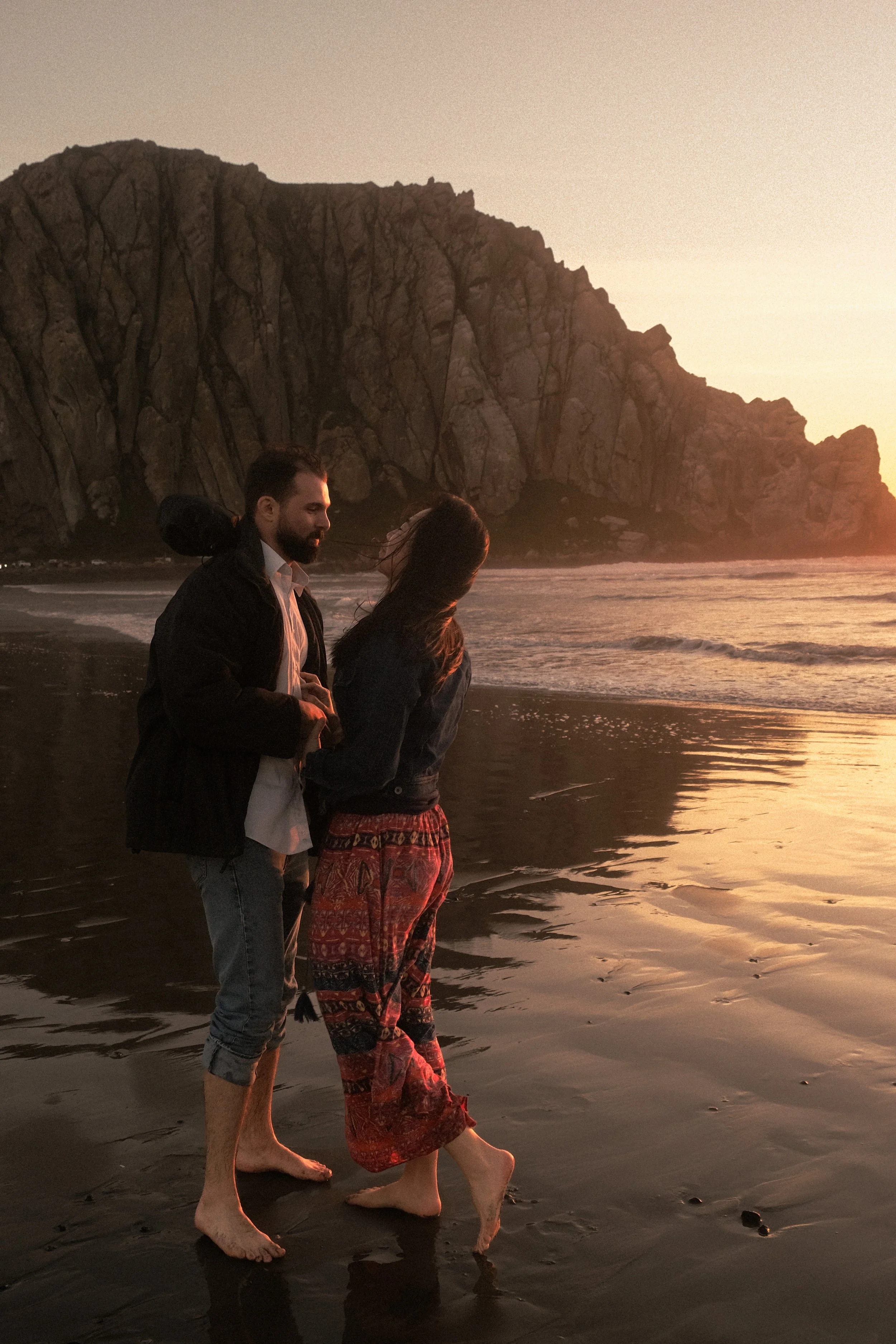 Couples portraits at sunset, Morro Bay, Central Coast California