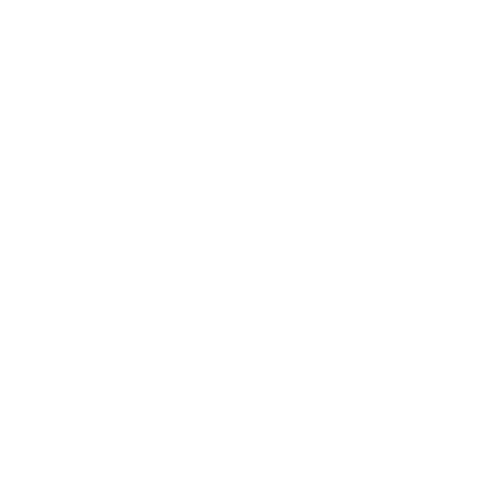 A stylized, abstract white logo on a black background with the letters D and K intertwined.
