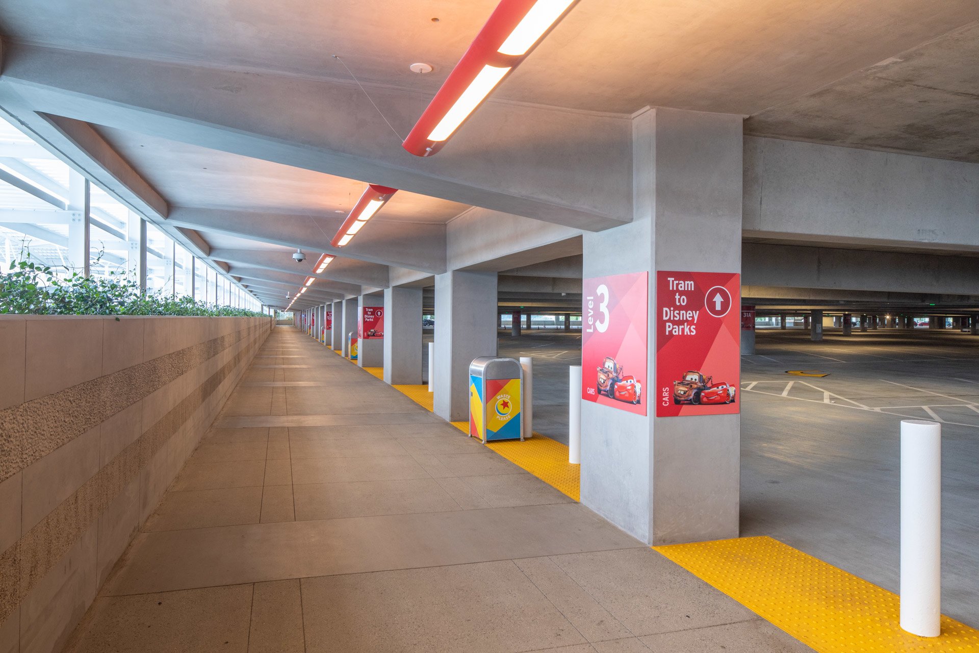 Disney Pixar Pals Parking Structure interior path
