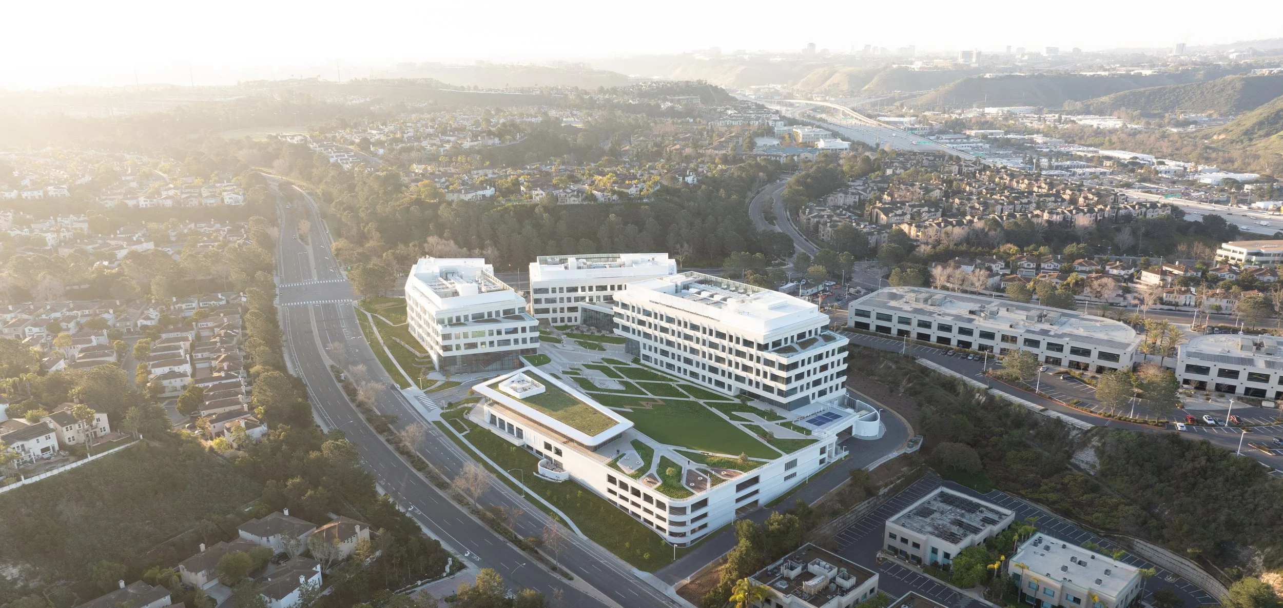 Torrey View Parking Structure Aerial in daytime