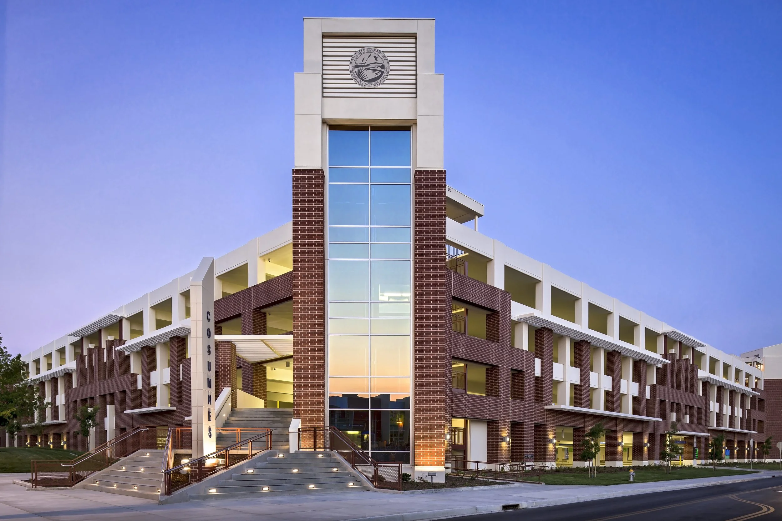 Cosumnes River College Parking Structure Corner view 2