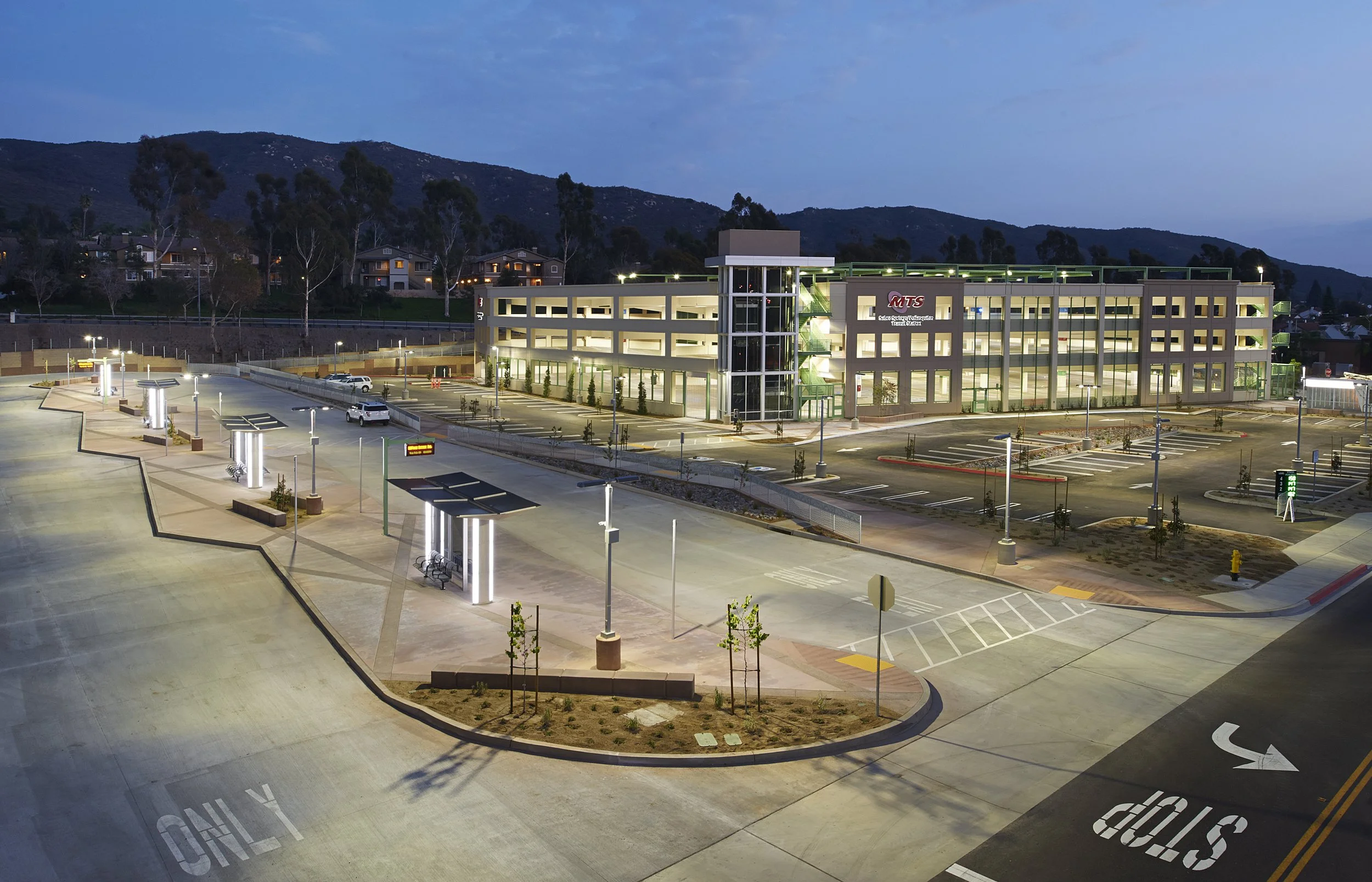 Sabre Springs Peñasquitos Transit Station nighttime