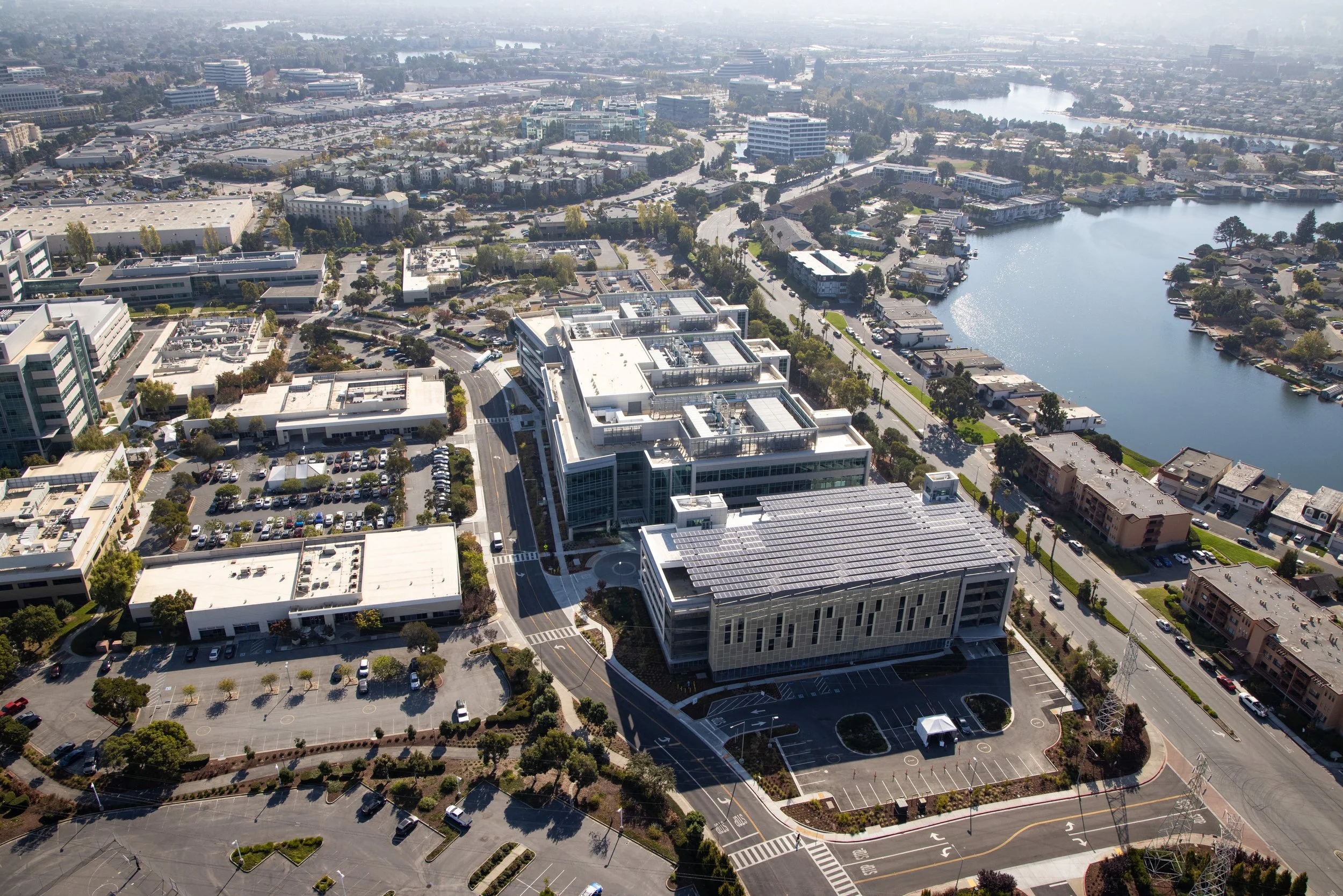 Biopharmceutical Parking Garage 324 aerial side view
