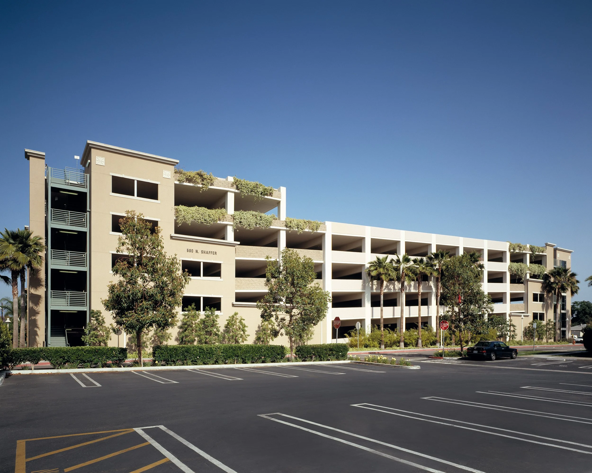 Chapman University Center St Parking Structure view