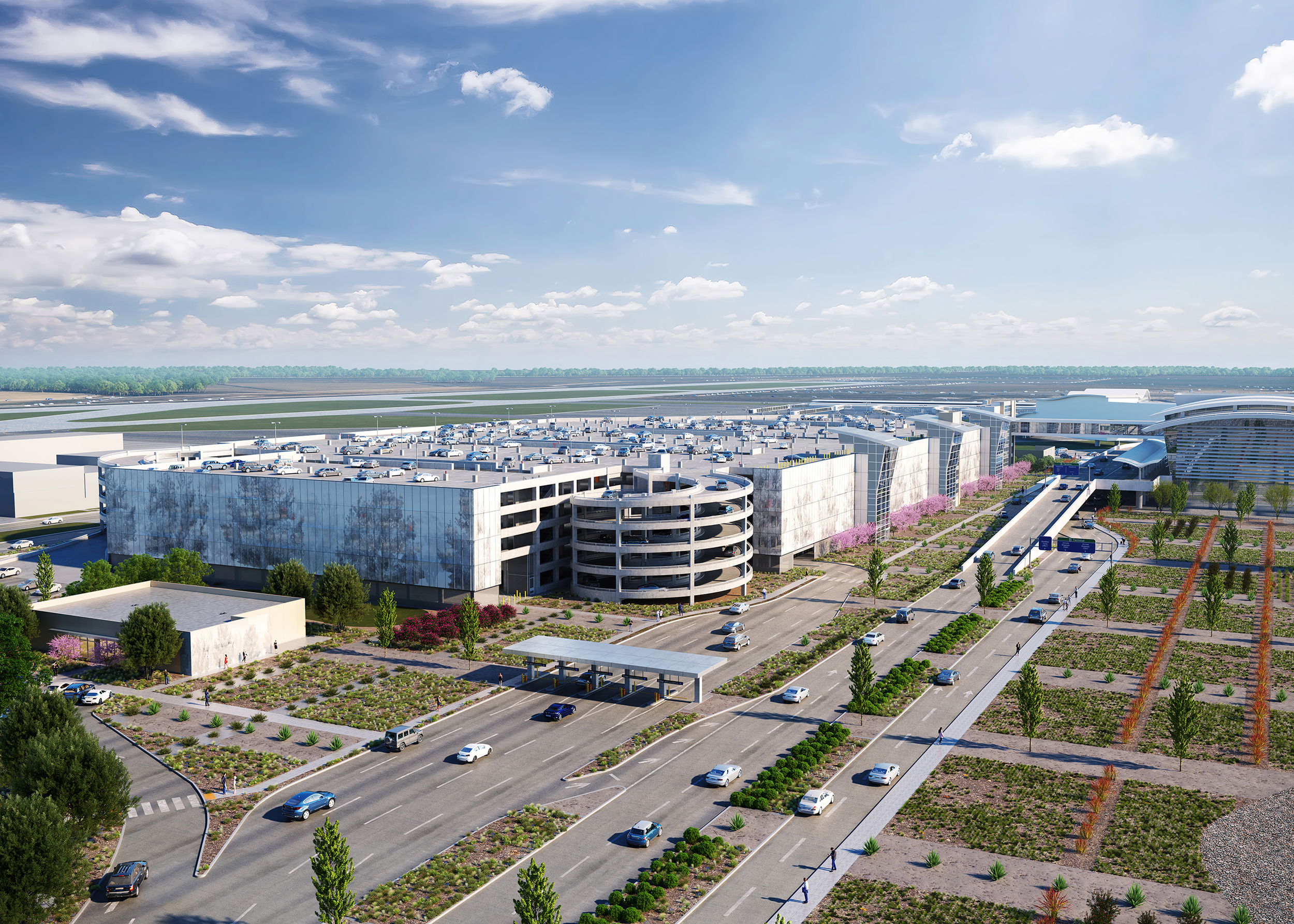 sacramento international airport terminal B aerial