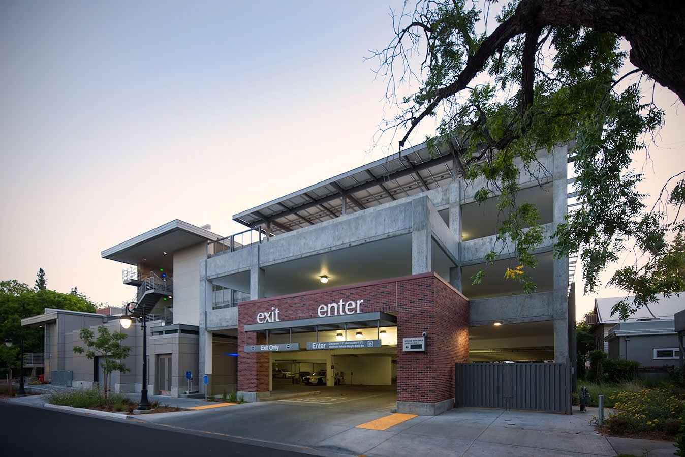 CSU Chico Normal Avenue Parking Structure Entry