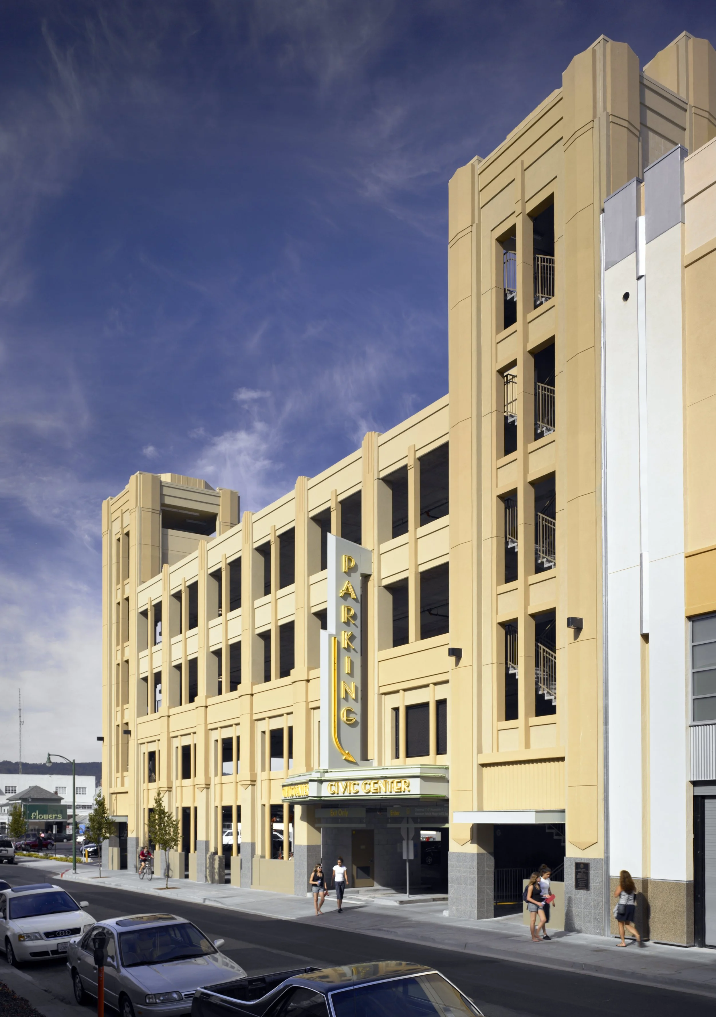 Alameda Civic Center Parking Structure facade entry