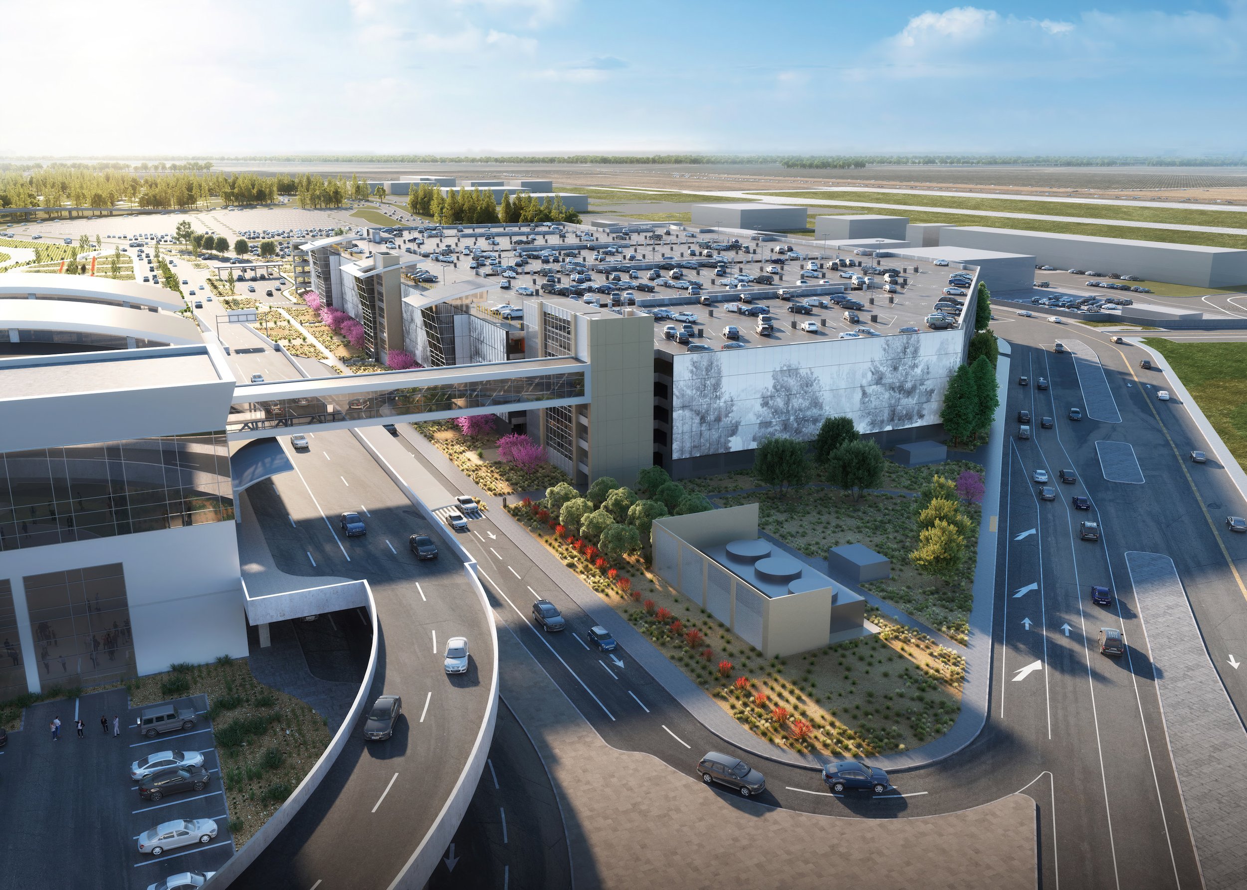 Sacramento International Airport Terminal B Parking Structure aerial