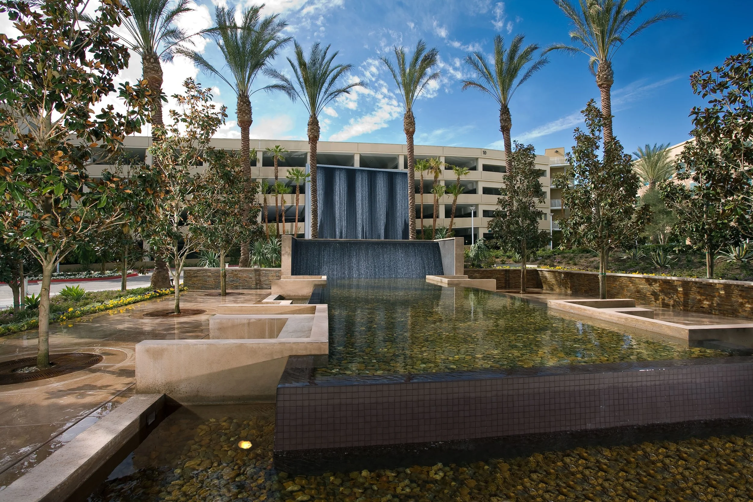 Summit V Parking Structure water feature