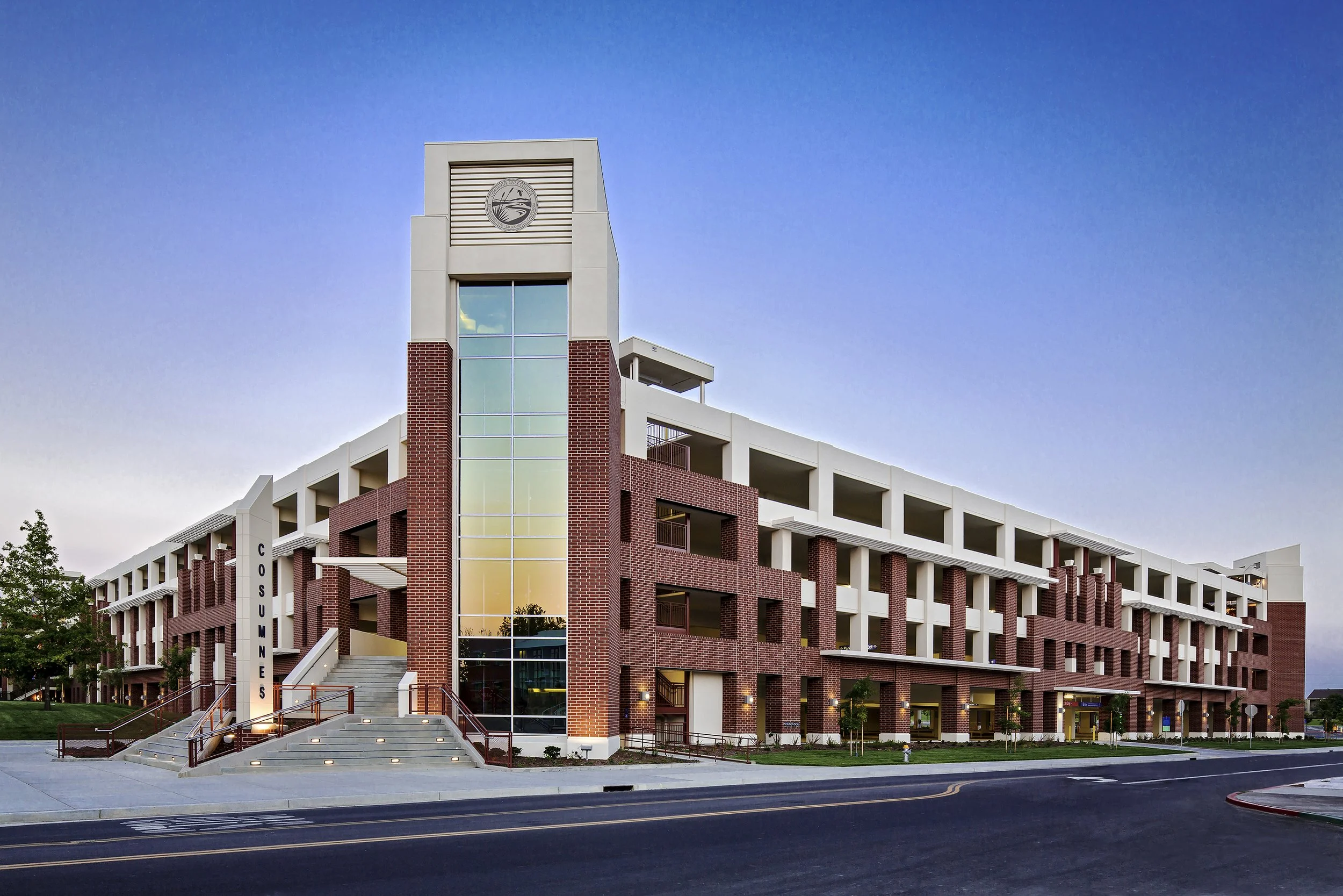 Cosumnes River College Parking Structure Corner view 1