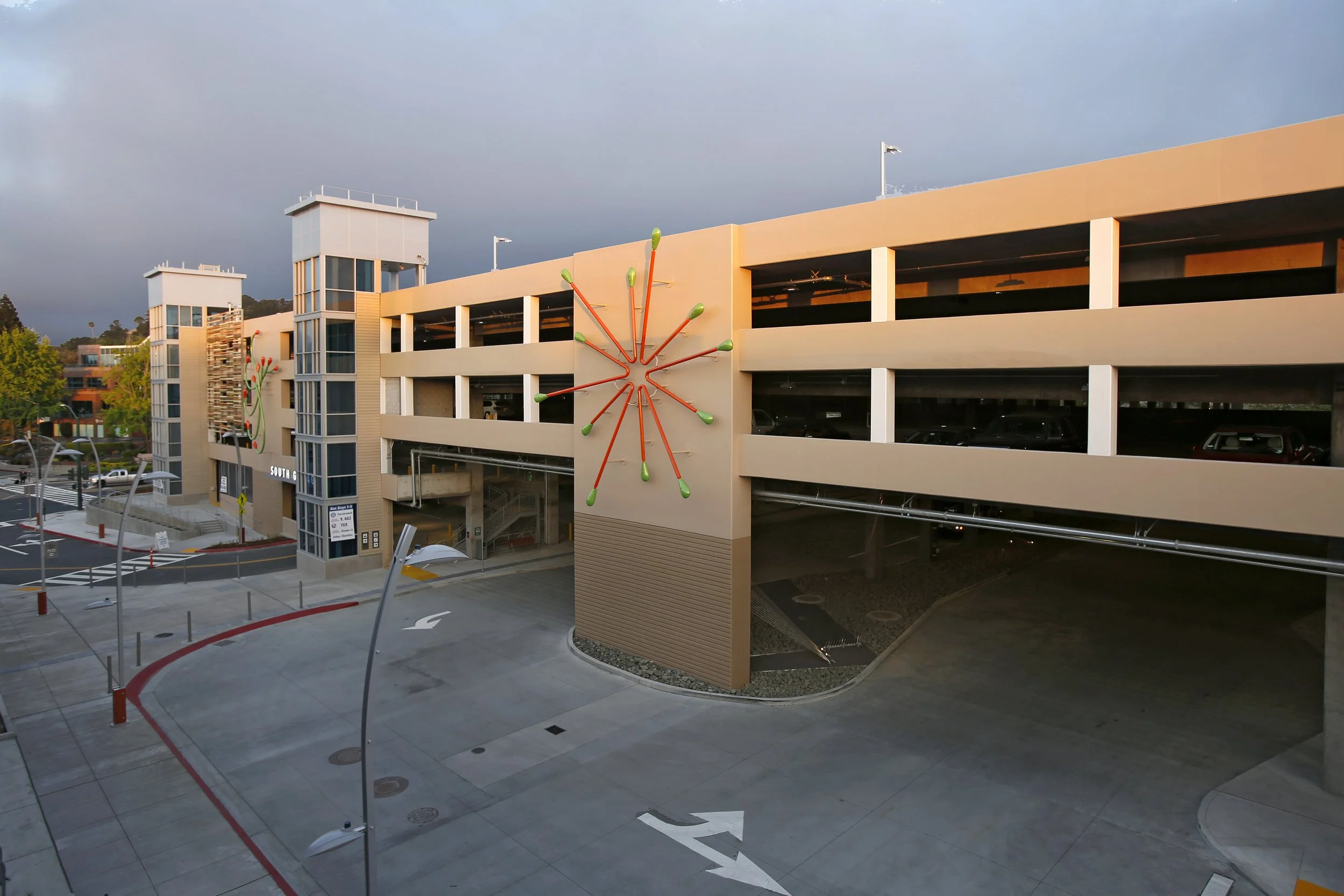 Walnut Creek Bart Station Parking Structure art facade