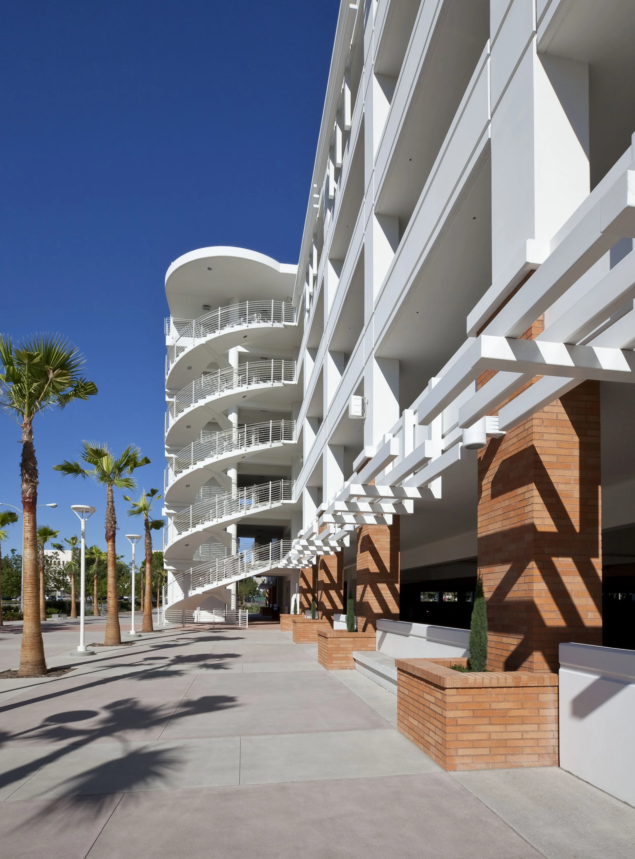 CSU Fullerton Parking Structure 4 facade and staircase