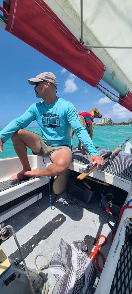 Adam helming (with Gal piloting!)