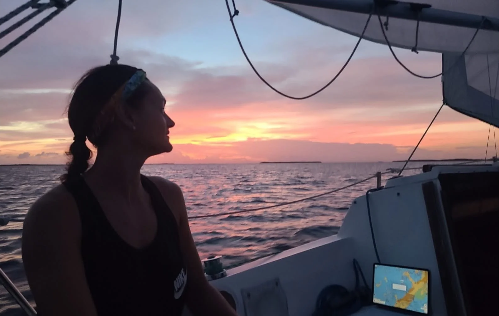 Danielle during a sunset sail