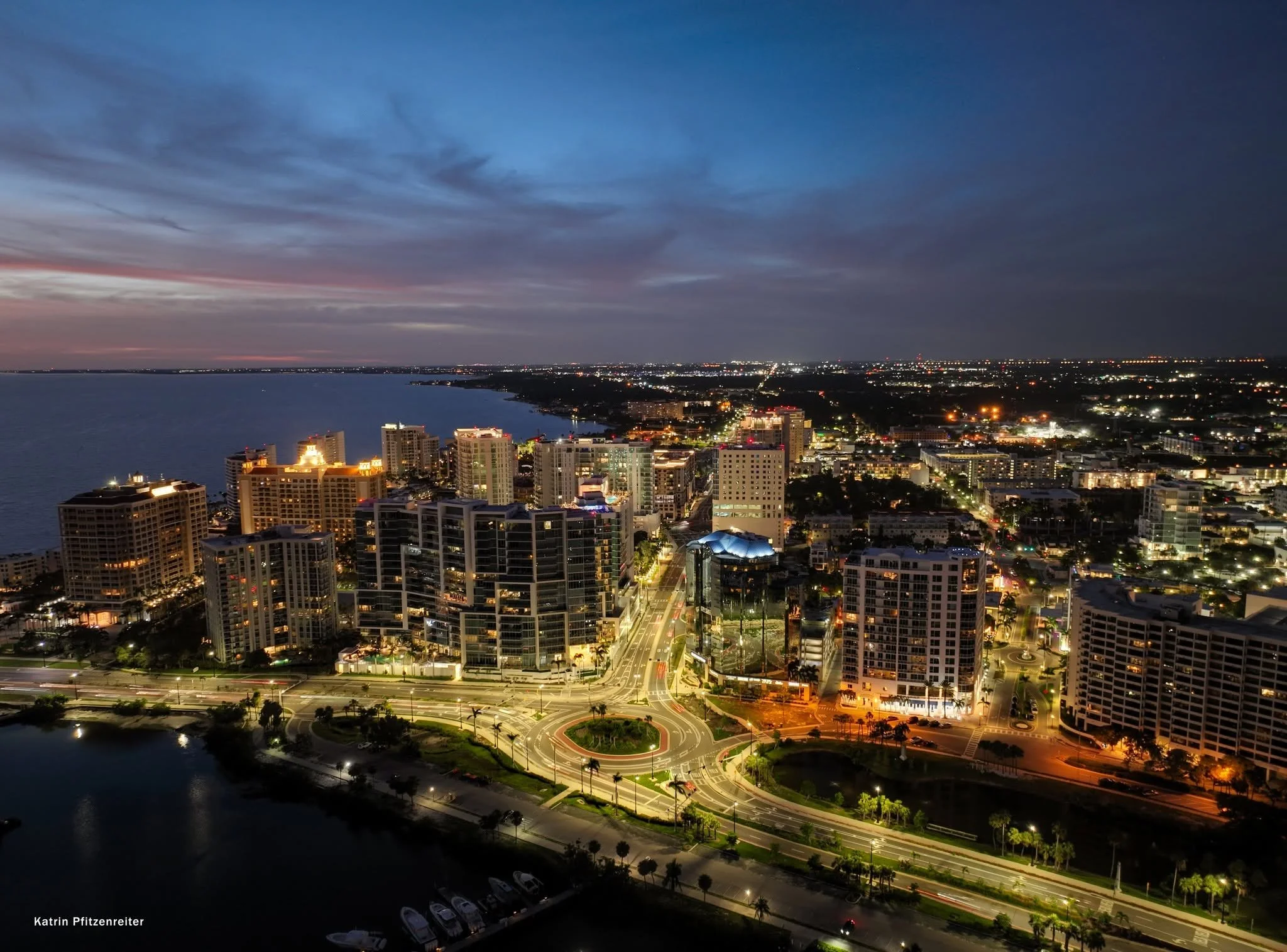 Drone view from above Marina Jacks - looking north