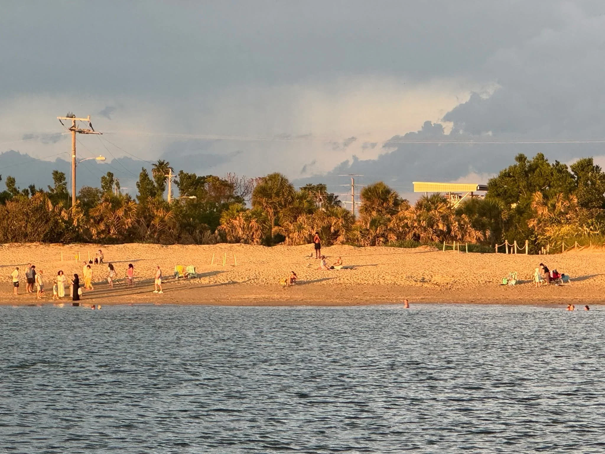Sailing south along Turtle Beach - almost sunset.