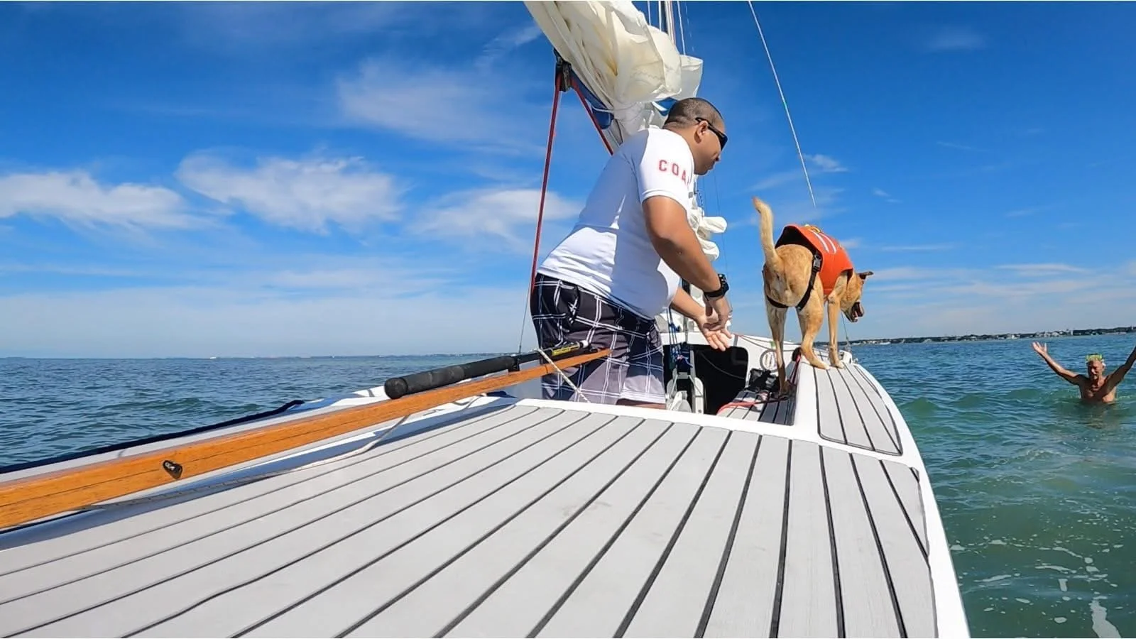 Macrus, Carter and Steve at South Lido Beach.