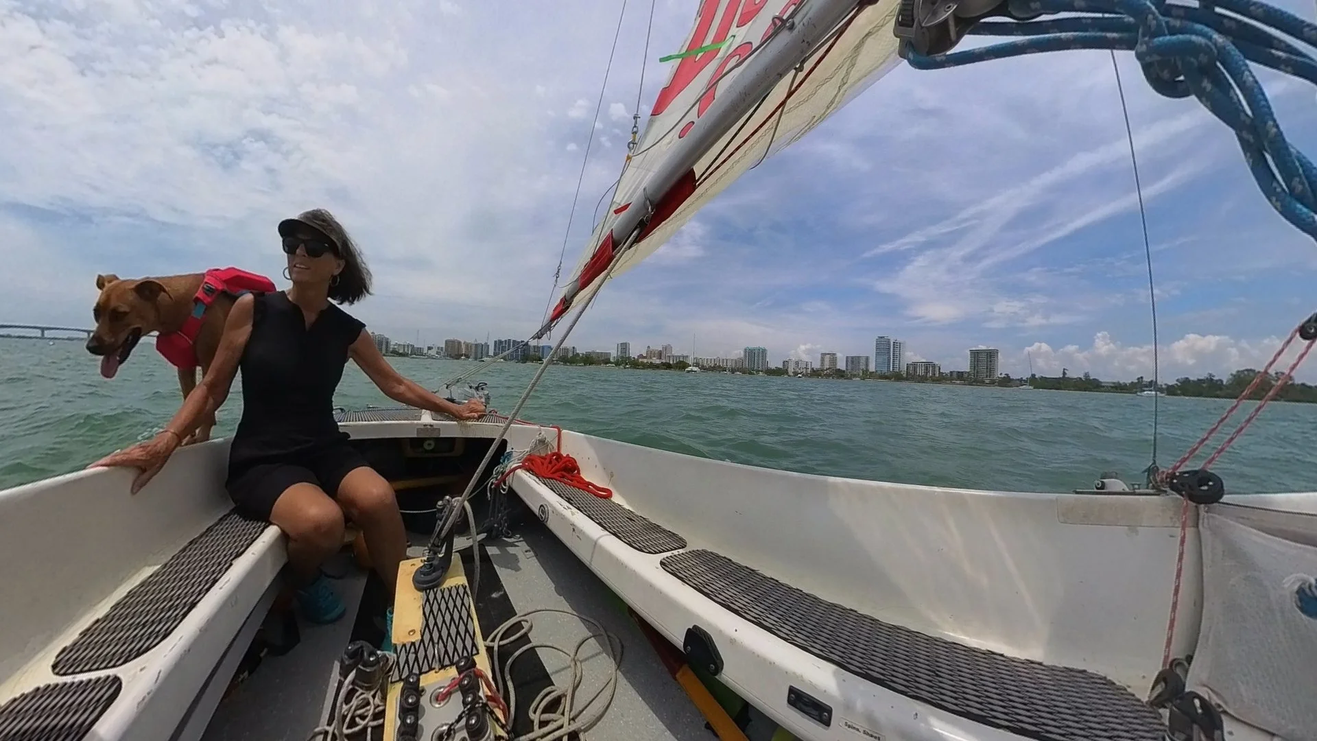 Peggy and Gal heading for the Tom Cruise sandbar
