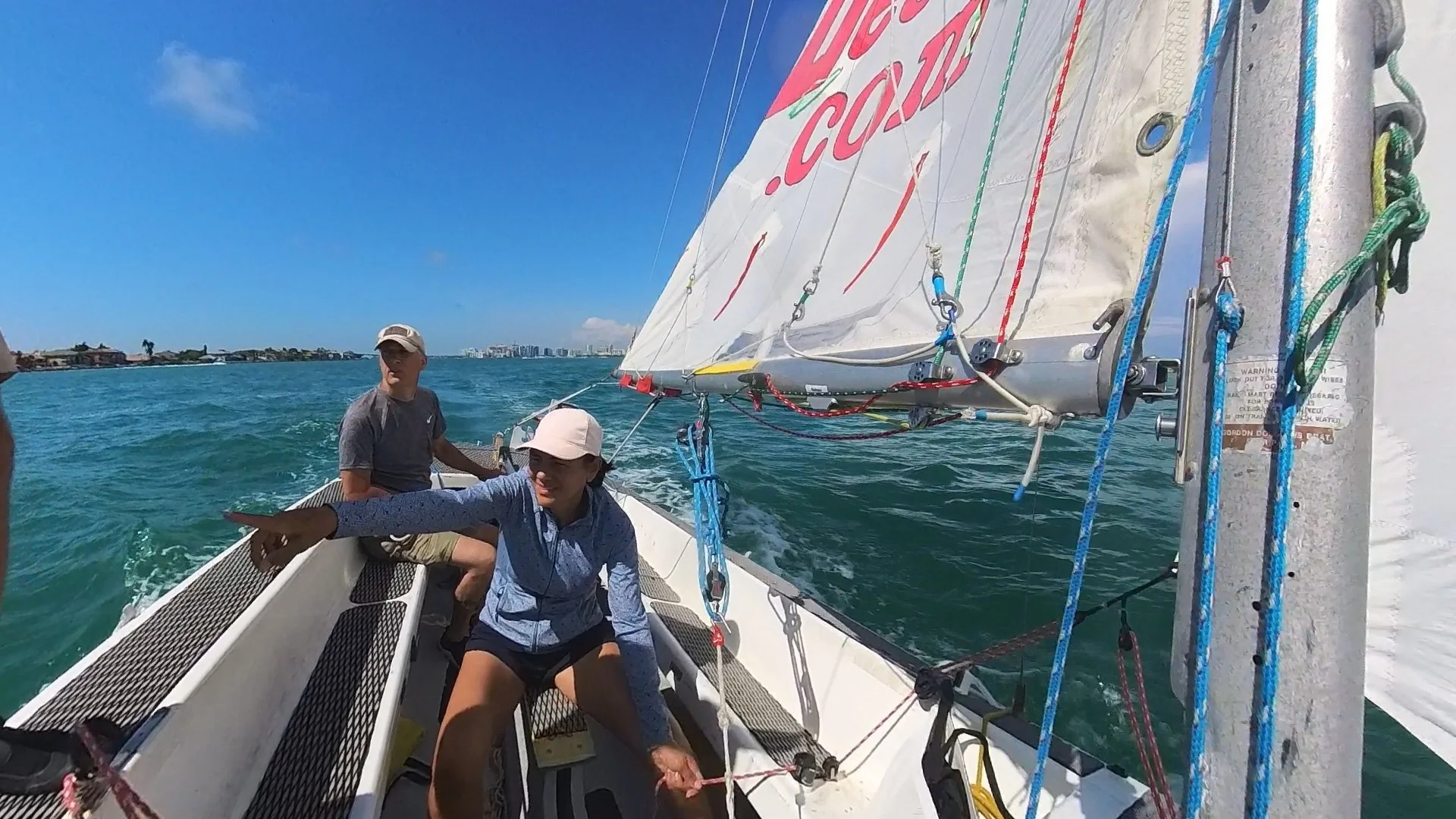 Nord and Rebecca heading out Big Sarasota Pass