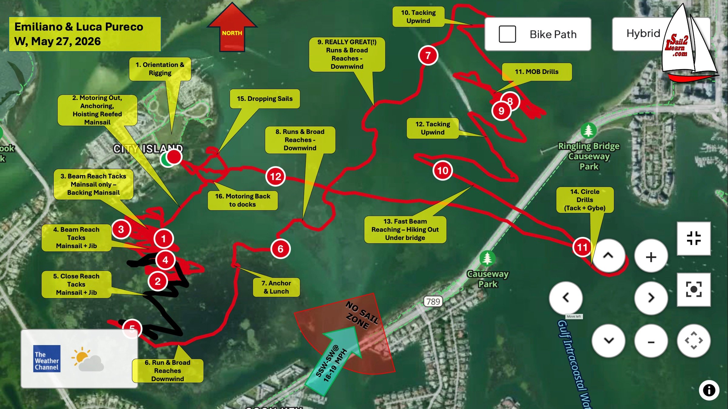Lesson summary atop MapMyRun GPS track