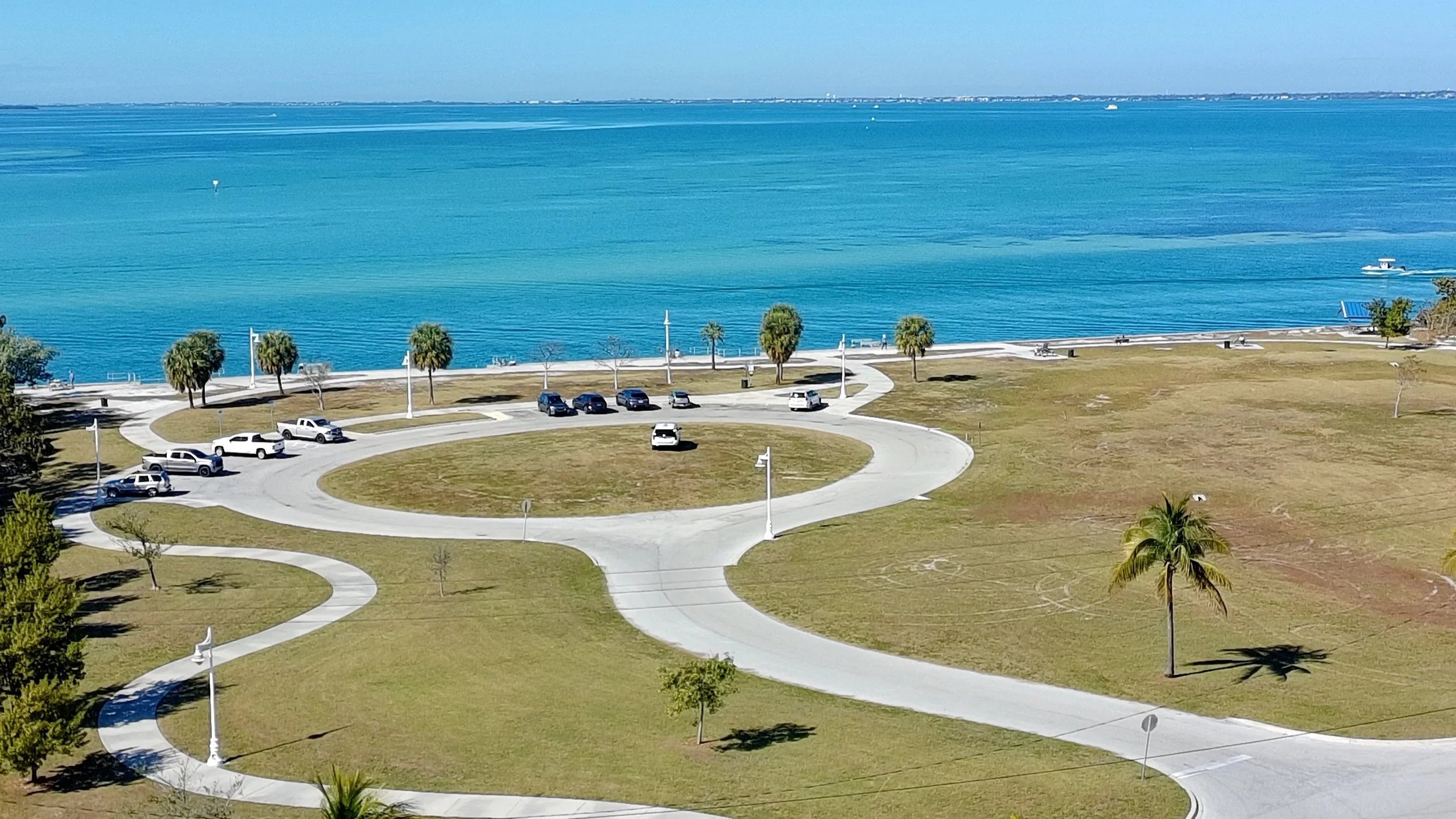Looking north across New Pass from City Island