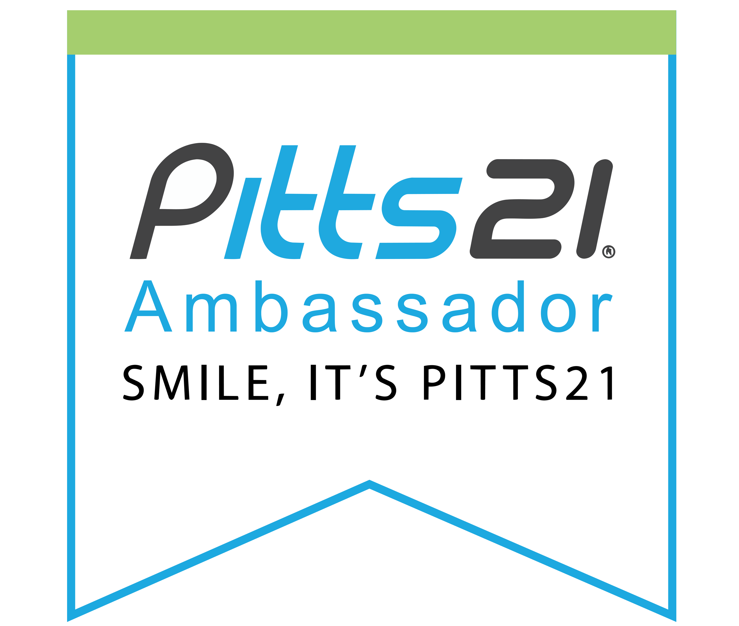 Pittsburgh Penguins PITT S21 Ambassador badge with the phrase "Smile, it's PITT S21".