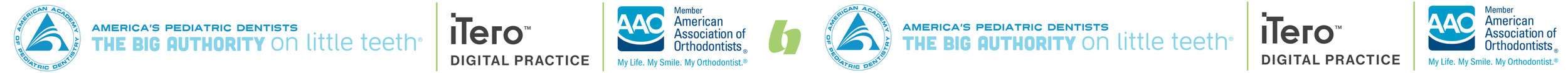 Banner featuring logos of America's Pediatric Dentists, American Academy of Orthodontists, and Iero Digital Practice.