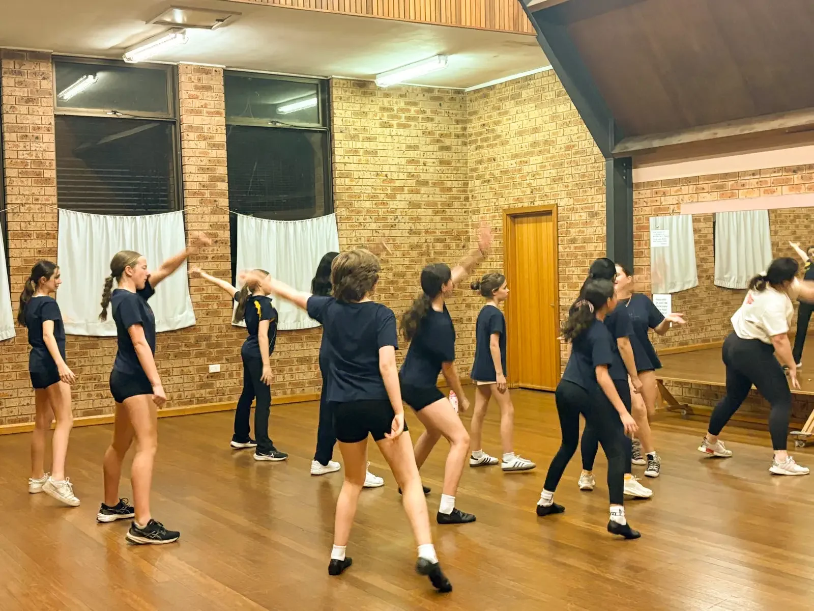A dance technique class at Boutique Music Theatre