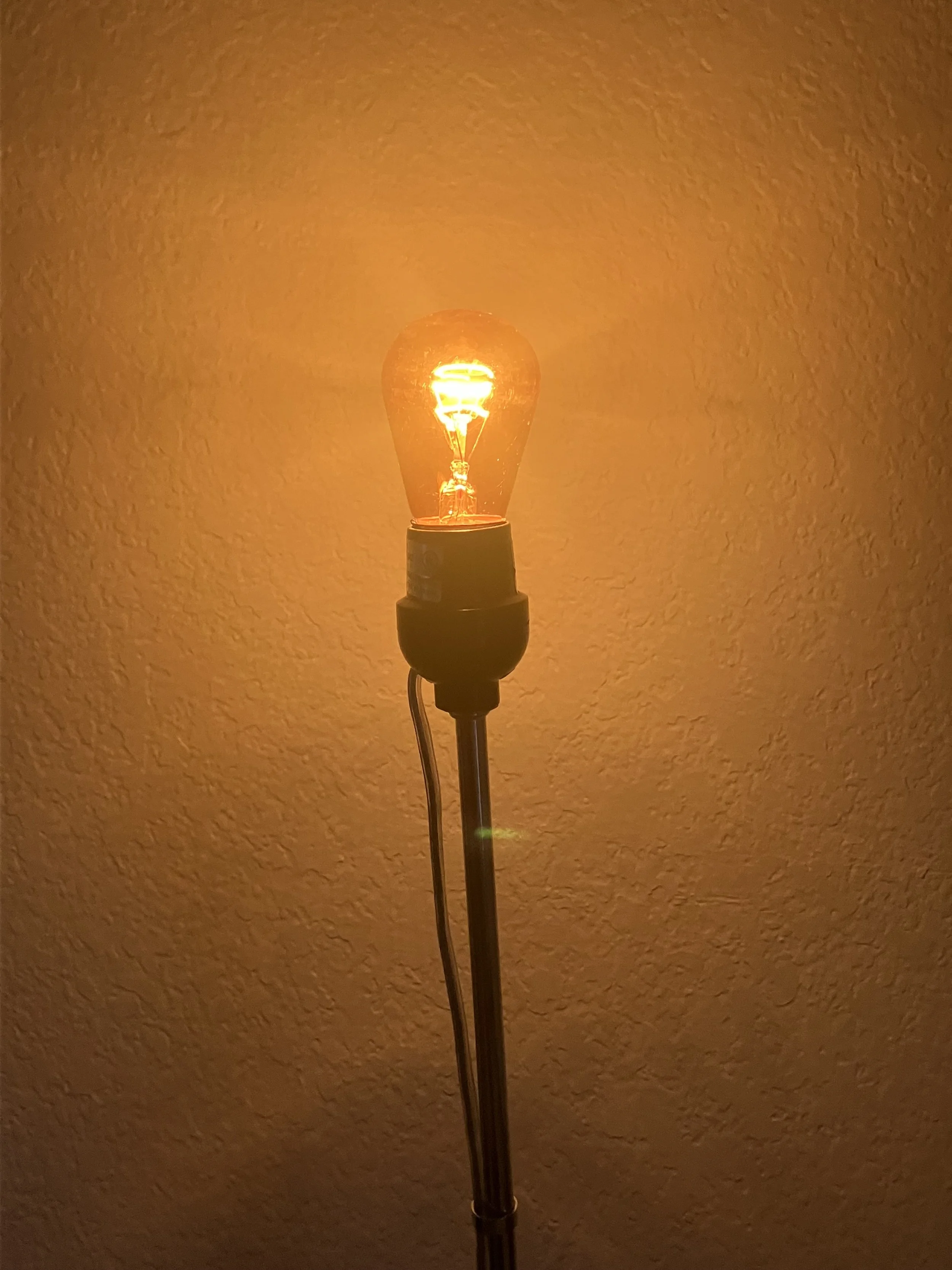 Amber Glass Fire Style Incandescent Light