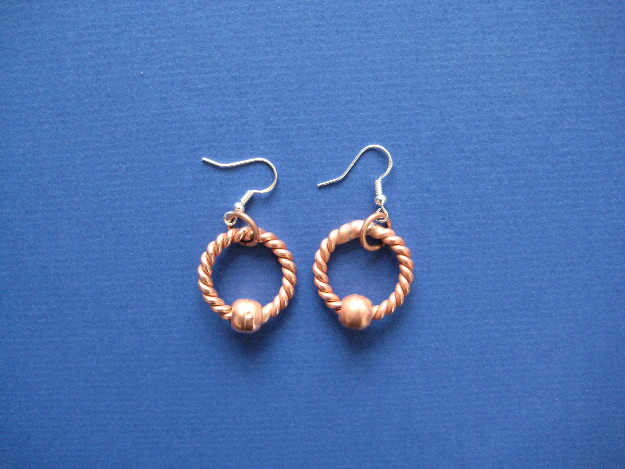 144 MHz + 177 MHz | Copper Tensor Ring Hoop Earrings