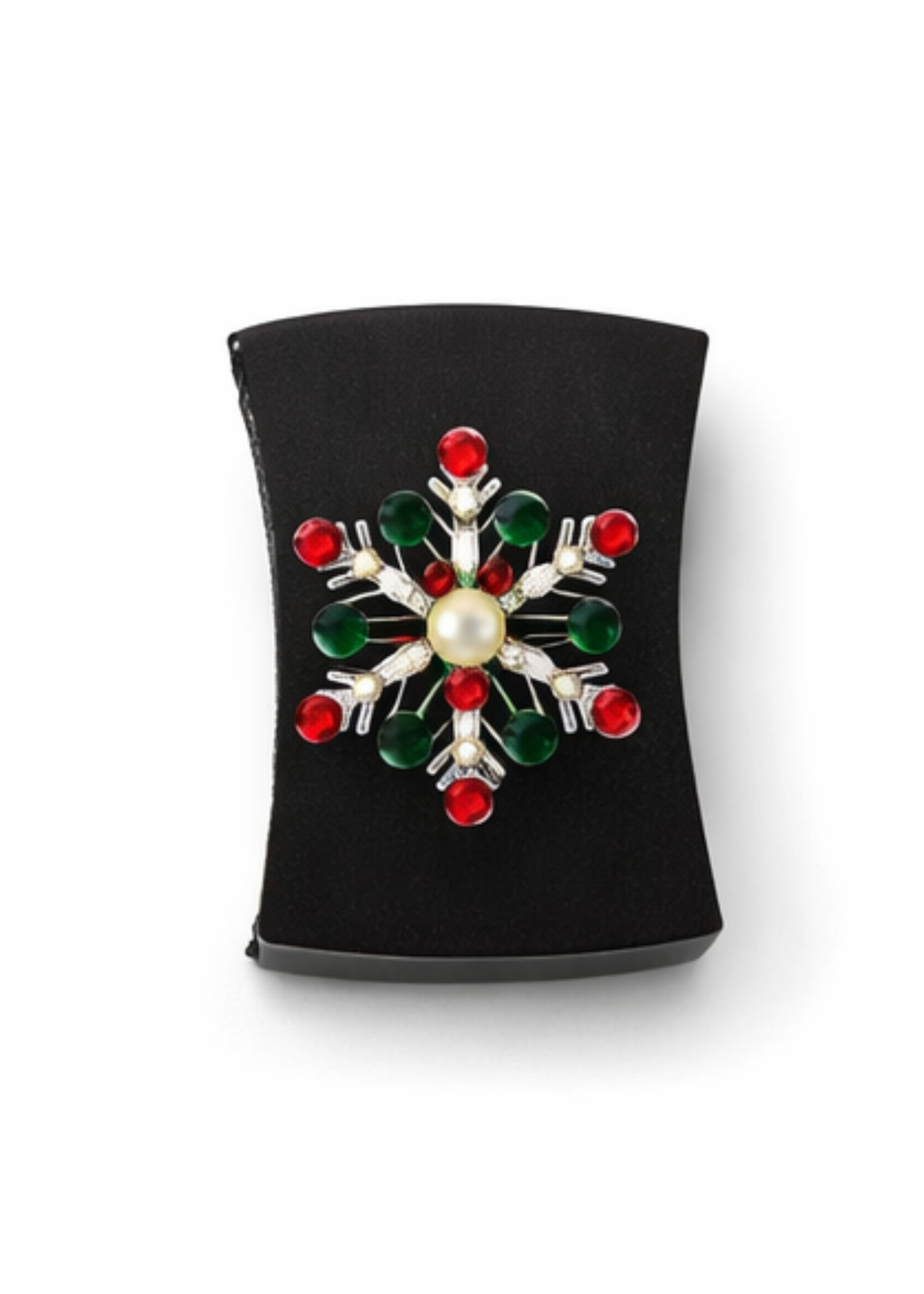 Red and Green Silver Snowflake Charm