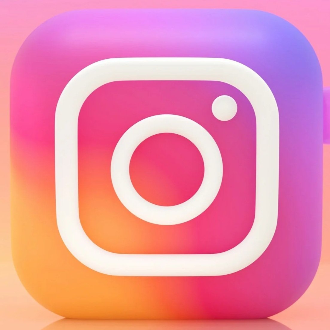Instagram app icon with a white camera outline on a colorful gradient background.