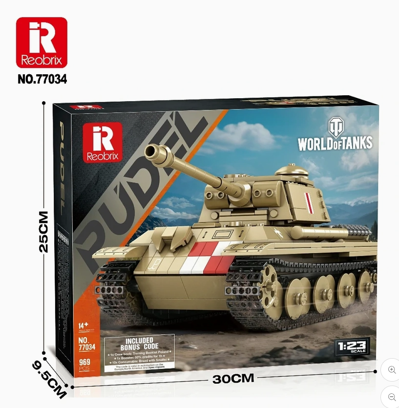 REOBRIX World of Tanks - Pudel WW2 Tank Brick Set - 969 Pcs