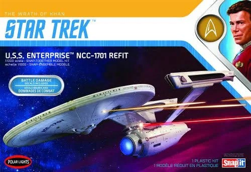 Polar Lights 1:1000 scale model kit of the U.S.S. Enterprise Refit from Star Trek II: The Wrath of Khan