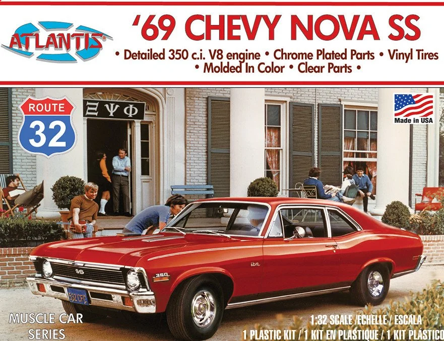1969 Chevy Nova SS Route 32 series 1:32 scale plastic model kit by Atlantis Models
